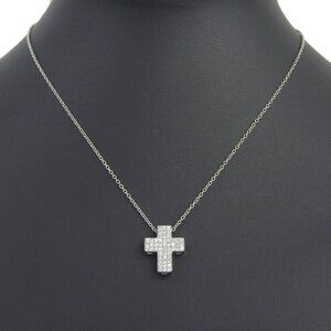 Ponte Vecchio cross Necklace K18 white gold/diamond cross 5.2g Women